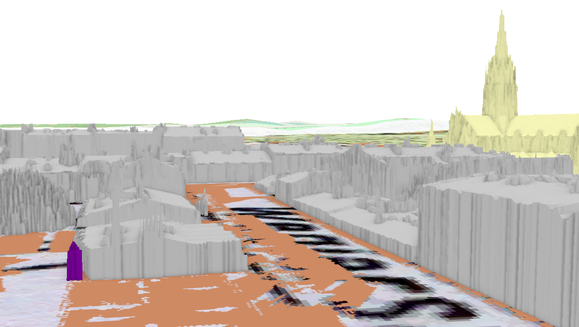 3d analysis of sighline of the church